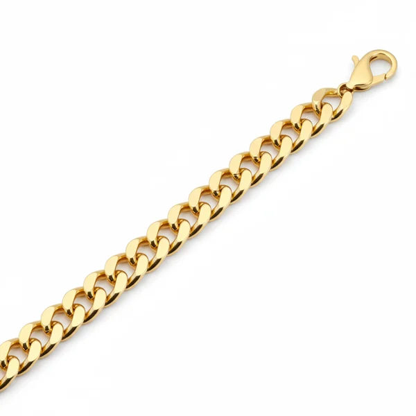 Classic Gold-Plated Curb Chain Bracelet for Men