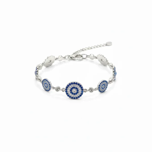 Women's Triple Square Iced-Out Silver Bracelet