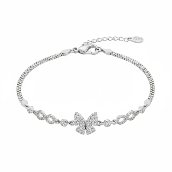 Women's Heartbeat Infinity Silver Bracelet